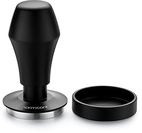 Normcore Coffee Tamper 51.5mm - Spring-Loaded Tamper - Barista Tools - Barista Tools - Barista Coffee Tamper with Anodized Aluminum Tamper Stand Holder - Stainless Steel Flat Base