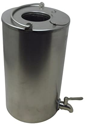 DWD® Water Heater Boiler 5 Litre Stainless Steel Tank Laser Welded Tank & Tap Suitable for All Camping Stoves with 4 Inch 100mm or 60mm Flue, Full Round Wraps around the complete Flue - Suit 60mm Flue