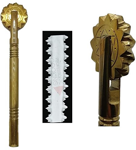 Professional Cooking Rotella tagliapasta sardo su rudigliu Artigianale in Ottone Massiccio n.14