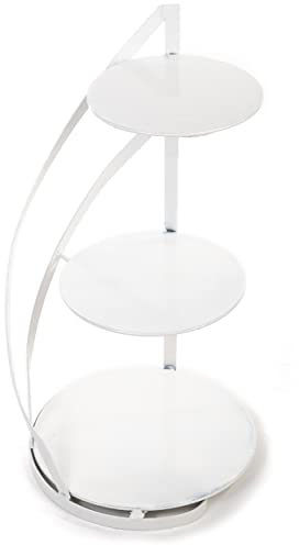 HowHomely Alzata bianca a 3 ripiani, altezza 60 cm, per torte, cupcake e muffin, ideale per l'uso come elegante supporto per torte per matrimoni e torte