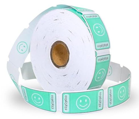 L LIKED Smile Lot de 1 000 tickets par rouleau Vert