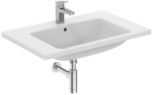 Ideal Standard - i.life B, Lavabo Top da 81 cm con foro centrale per la rubinetteria e troppopieno, Bianco