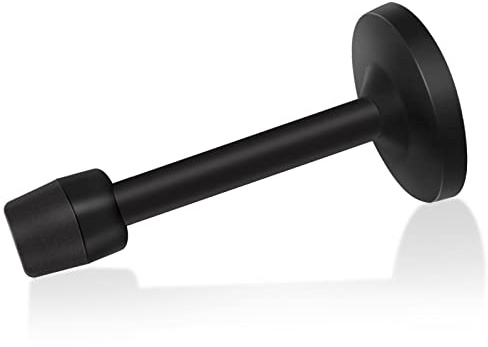 Türstopper, 6 Zoll langer Türstopper Schwarz Wandmontage Schalldämpfende Gummipuffer, Edelstahl Türstopper Wandschutz, 150mm
