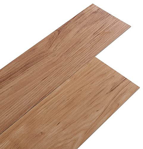 INMOZATA 5 m² Self-Adhesive Tile 36Pcs Vinyl Flooring Planks Floorboard Planks Waterproof Floor Stickers Peel and Stick Tile for Kitchen Bathroom and Bathroom Home Floor Tile 91.5 X 15.2CM（Burlywood）