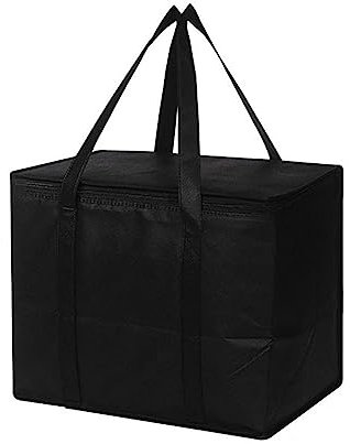 Kühltasche, Kühltasche Faltbar Picknicktasche, Große Kühltasche, Mit Kühlfach Thermo Für Büro Arbeit Outdoor Reisen, Isoliertasche Für Lebensmitteltransport(Schwarz, 35 L, 41 X 26 X 33 cm)