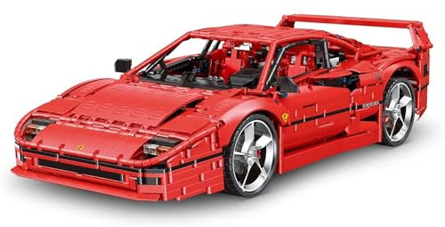 Technik Auto für Farrari F40, 1:8 Groß Auto Modellbausatz, 4026 Teile Klemmbausteine Technik Auto Bausteine MOC Set, Kompatibel mit Ferrari F40 Technik Auto