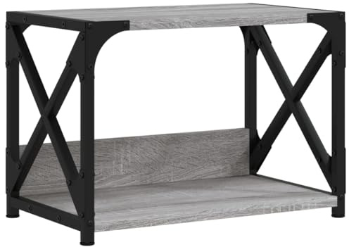 vidaXL Druckerständer 2 Ablagen Grau Sonoma 44x26x31,5cm Holzwerkstoff