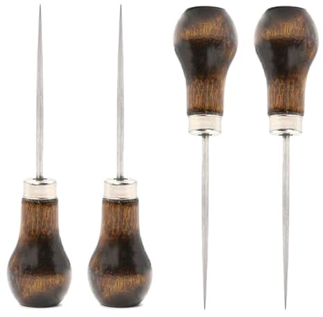 4 punteruolo durevole strumento da cucito utile punteruolo in legno portatile leggero punteruolo in legno comodo a forma di zucca punteruolo sarti