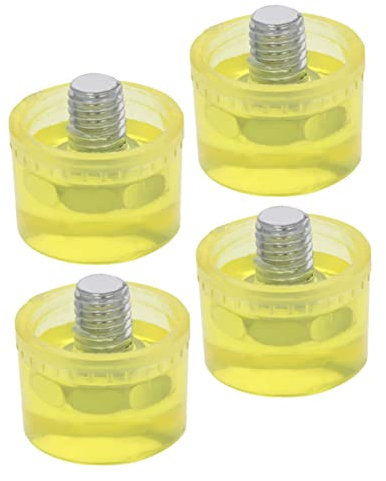 Homoyoyo Rubber Hammer Head and Mallet Tip Set 25mm Shockproof Impact-Resistant Replacement Heads 4pcs for Woodworking and Crafting Tools
