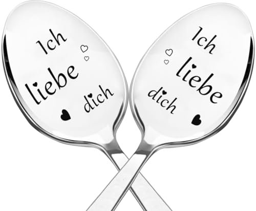 Cucchiaio in acciaio inox con incisione Ti amo, regalo di compleanno per fidanzata, caffè dessert cucchiaio regalo personalizzato per fidanzato, fidanzata, famiglia