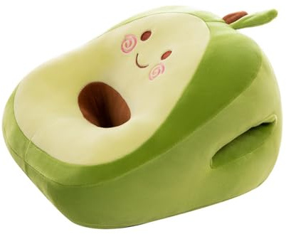 Tikwisdom Avocat vert de 35 cm, jouet en peluche douce pour la sieste, coussin accroupi de bureau, oreiller chaud pour les mains, oreiller ergonomique de sommeil à mémoire de forme