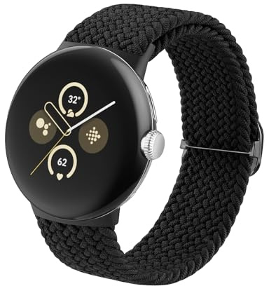 SimpleThings Geflochtene Armbänder für Google Pixel Watch 3 4(41mm)/2/1 Armband, Verstellbare Atmungsaktive Sportschlaufe Nylon für Pixel Watch Armband Herren Damen