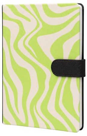 Kokonote Notebook A5 - Luxe Neon Tracks - Faux Leather Notebook A5, Dotted Notebook, Journal Notebook, A5 Sketchbook, A5 Notebook Hardback/University Stationery, Cute Stationery