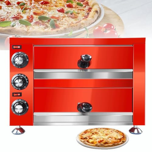 Commercial Pizza Oven Maker,Stainless Steel Drawer Toaster Oven (12/16 inch) With 360° Double-Layer Temperature Adjustable,Kitchen Restaurant Portable Toaster for Party Outdoor Cooking,Pizza