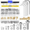 Mardatt 385Pcs M2 M2.5 M3 M4 M5 Brass Threaded Inserts with Stainless Steel Hex Socket Head Cap Screws Nuts Kit, Brass Heat Set Insert Knurled Nuts & Machine Screws Nut for 3D Printing Components