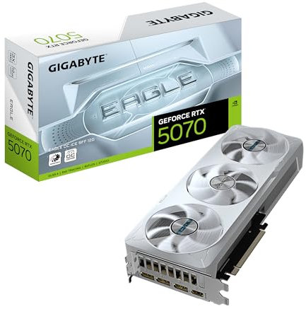 Gigabyte GeForce RTX 5070 Eagle OC Ice SFF 12G Grafikkarte - 12GB GDDR7, 192 Bit, PCI-E 5.0, 2587 MHz Core Clock, 3 x DP 2.1a, 1 x HDMI 2.1b, NVIDIA DLSS 4, GV-N5070EAGLEOC ICE-12GD