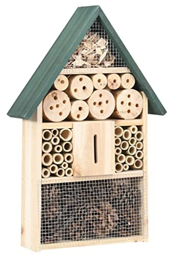 Hogar y jardín, decoración, casas de pájaros y vida silvestre, casas de mariposas, hogar, insectos, hotel, 31 x 10 x 48 cm, madera de madera firme