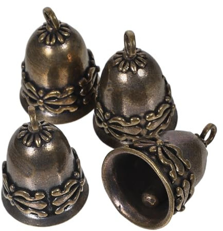 BESTOYARD 4pcs Retro Brass Bells Diy Pendant Charms Bell Pendant Craft Decor for Home
