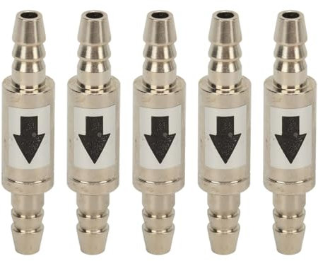 1 Way Check Valve, Stainless Steel, Prevents Water Backflow for Fish Aquarium CO2 Check Valve with Space-Saving Design, Suitable for Generators