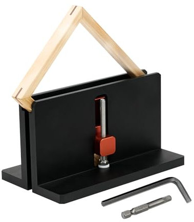 Adjustable Corner Clamp Spline Jig for Table Saw Router Table Right Angle Spline Fixture with Wrench and Bit Suitable for Picture Frames Drawer Slotting and Other Joinery