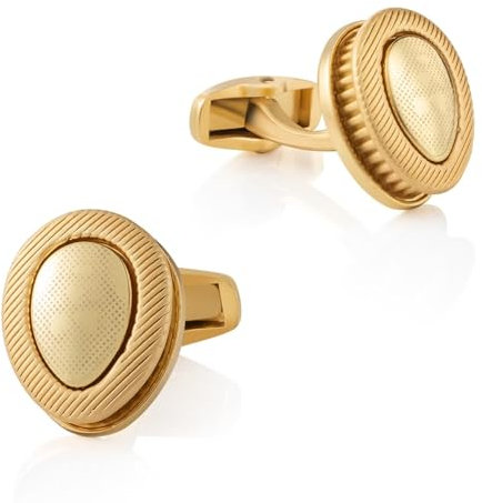 Dsnyu Manschettenknöpfe Gold, Manschettenknöpfe Herren Klein Doppelte Tropfenform Hemd Anzug Schmuck für Geburtstag Hochzeit