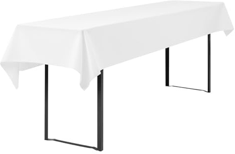 Showgeous 1 Stück Biertisch Tischdecke universal für 50cm u.70cm Biertische Hussen für Biertisch Biertischhussen Biertisch-Husse Bierzeltgarnitur Rechteckige Tischdecken Waschbar 100x250cm(Weiß)