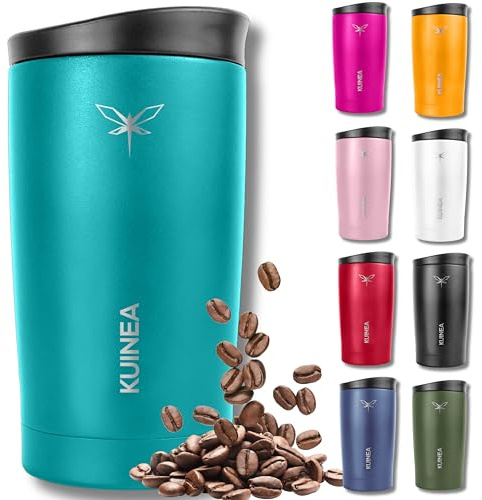 KUINEA Kaffeebecher To Go 350 ml – Edelstahl-Thermobecher, 100% auslaufsicher, bis zu 6 Stunden warm, BPA-frei – Türkis