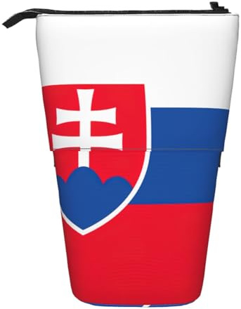 Federmäppchen mit Flagge der Slowakei, vertikal, einziehbar, Aufbewahrungstasche, tägliche Aufbewahrung für Schule, Büro, Make-up-Tasche