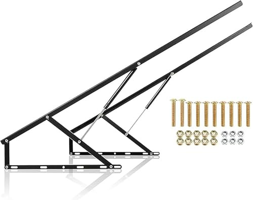 1 Paar Gasfeder-Betthebe-Set, hydraulische Stützstange für 60–150 cm Klappbetten, sanft schließende Spielzeugbox-Scharniere, Gasdruckfeder-Mechanismus, 2 Farben (schwarz, 80 cm)