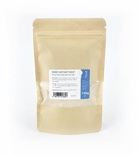 Intralabs Dried Instant Yeast Baker Bakery Baking Bread Dough Catering 100g - Fast Rising Baking Yeast for Bread, Dough, Pizza & Pastries