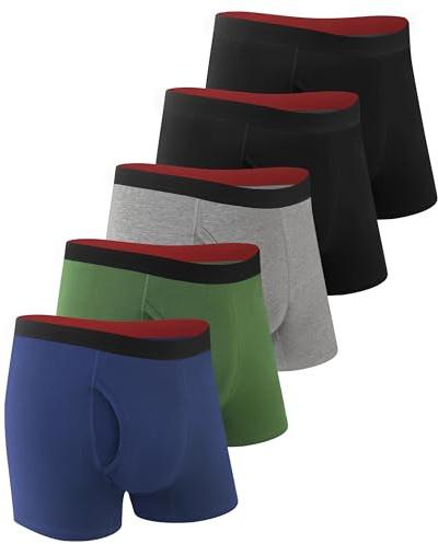 SUNCHIRI Incontinence Pants for Men 5 Pack – Washable Cotton Boxer Shorts for Bladder Weakness, Reusable Leak-Proof Underwear, Discreet Everyday Protection XL