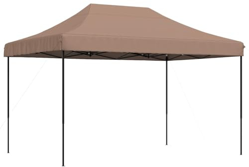 vidaXL Tenda Party Marrone 279 x 410 x 315 cm Tessuto Oxford, Tendone per Giardino e terrazza, rifugio per Eventi, Gazebo all'aperto Portatile, Tenda Resistente ai Raggi UV, Montaggio Veloce, resiste