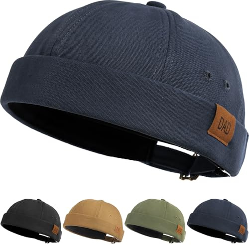 Initlove Mens Brimless Docker Hat Vintage Sailor Hat Skullcap Beanie Cap