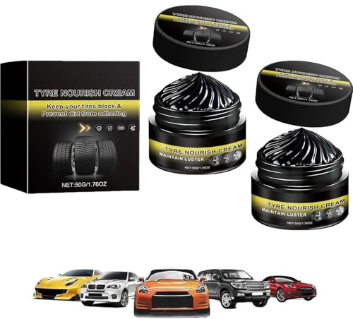 Powerful Wheel Cleaning Refurbish Wax – High Gloss Rim Wax, Tire Care and Polish Paste, Removes Brake Dust and Grime, Prevents Aging, Leaves Deep Dark Shine for Car, Truck, SUV, Trailer (2pcs)