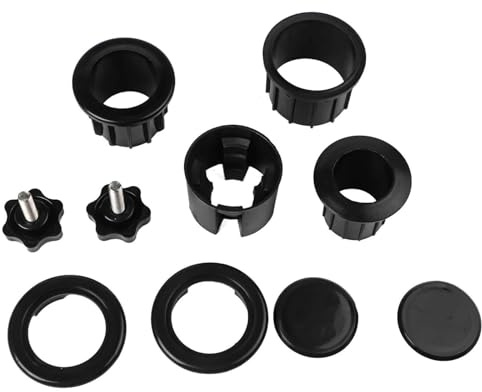 EaseSunny Reduzierringe für Sonnenschirmständer, 38 mm, 48 mm, Kunststoff-Adapter-Set mit Schrauben und Lochabdeckungen für Sonnenschirmständer Stabilität
