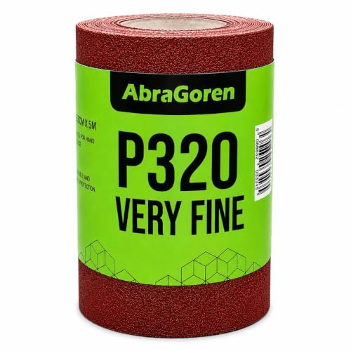 Sandpaper Roll - Fine P320-11.5cm x 5m Sandpaper For Wood and Walls - Very Fine Sand Paper 320 grit