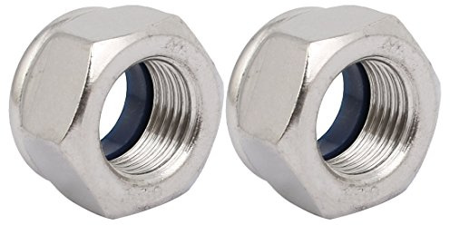 sourcing map 2 Stück Sechskantmuttern M16 x 1,5mm Silber Ton | Neigung Metrisch Fein Schnur DE de