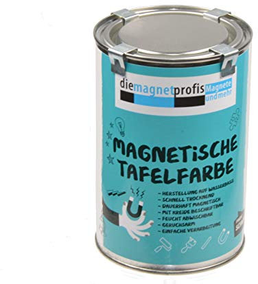 2 in 1 Magnetische Tafelfarbe, matt, magnetisch, extreme Haftkraft, allergikerfreundliche Wandfarbe für innen, ohne Konservierungsmittel schwarz, 1 Liter 3 Magnete/Lieferung