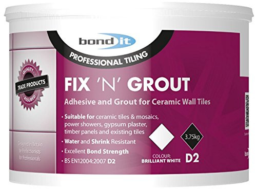 Bond It 11.25kg Fix N Grout Tile Adhesive Internal Use Ideal For Showers and Wet Rooms D2
