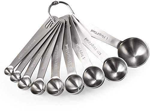 U-Taste 18/8 Edelstahl Messlöffel 9 Stück, Metall Messlöffel für Backmessen Trockenrationen und Flüssigkeit, Spuelmaschinenfest, Gutes Küchenwerkzeug
