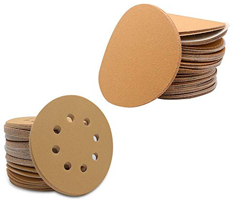 Lot de 20 disques de ponçage circulaires 125 mm avec 8 trous, sans poussière Crochet et boucle circulaire Papier de verre Grain 1000 pour ponceuse excentrique
