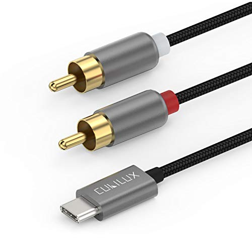 Cubilux USB C to 2 Male RCA Audio Cable Compatible with iPhone 17/16/15, Type C to Dual RCA Stereo Aux Cord, iPad Pro 13/12.9/11, iPad Air 13/5th/4th, Galaxy S25/S24/S23 Ultra Z Fold, 3 Feet