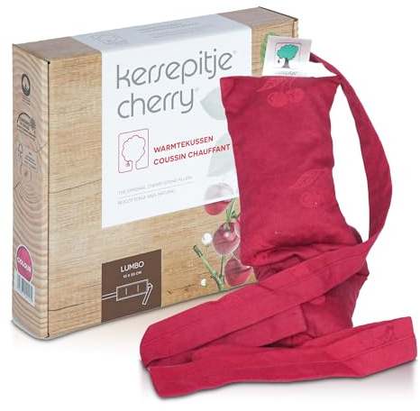 Kersepitje® Lumbo - Coussin oblong en noyaux de cerises avec rubans - le seul original - 13x55cm