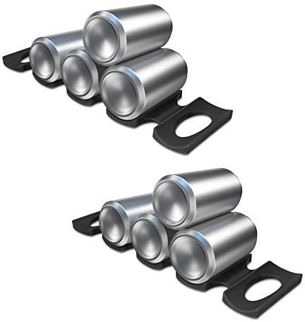 kwmobile 2x Faltbarer Flaschenhalter Kühlschrank Schrank - 31 x 9,5 x 1,0cm - Silikon Flaschenablage Stapelhilfe Set in Schwarz