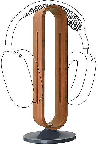 GEEKRIA Wooden | Aluminum Alloy Headphones Stand for Over-Ear Headphones, Gaming Headset Holder, Desk Display Hanger with Solid Heavy Base Compatible with Sony, Bose, AKG, JBL (Walnut)