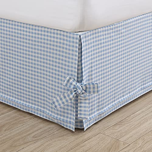 Laura Ashley Home - Bomull volangsängkjol, lätt och klassisk stil (Hedy Blue, King)