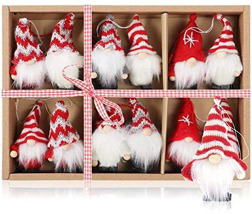 COM-FOUR® 12x Premium Weihnachtsmann-Anhänger für den Weihnachtsbaum, bezaubernde Christbaum-Figuren Anhänger als Baumbehang, Weihnachtsschmuck oder Geschenk-Anhänger