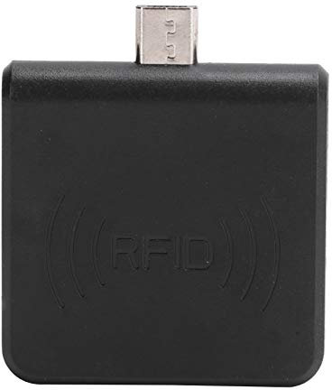 Lector de Tarjetas RFID Teléfono móvil OTG Lector de Tarjetas portátil USB Interfaz Micro USB UHF RFID Escritor de Mano(Negro)