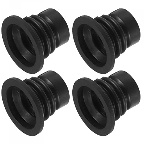 sourcing map Lavadora Máquina Desagüe Tubería Sello Silicona Sellado Tapón Anillo para Baño, Cocina, Lavandería Cuarto, 39mm, Negro Paquete de 4