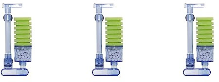 VENEKA 3X Aquarium Filter, Ultra Leise Aquarium Biochemischer Schwammfilter Aquarium Luftpumpe Fry Fisch Tank Aquarium Wasserfall Doppel Schaum Schwammfilter Xy-2881